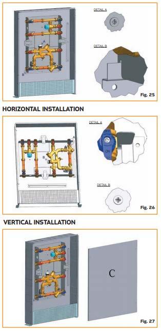 Vertikální instalace se vstupy zespoda Vertikální instalace se vstupy zhora 17) Instalace montážního rámu do instalační skříně: Bytová měřicí sestava IVAR.