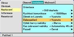 4. Praktické funkce 4. Změna režimu lampy Životnost lampy můžete prodloužit používáním ekonomického režimu.