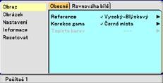 5. Použití menu v obraze 4. Popis & funkce menu [Obraz] Předvolba Při zvolení uživatelského nastavení [Předvolba] se zobrazí submenu. Můžete uživatelsky nastavit každou gammu či barvu.