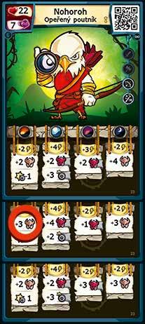 SPECIÁLNÍ PRAVIDLA A VÝHODY ŠIKU Šik můžete složit až ze 4 karet hrdinů stejného typu. Pro každou denní dobu můžete vybrat ten nejvyšší bonus ze všech hrdinů v šiku. Např.