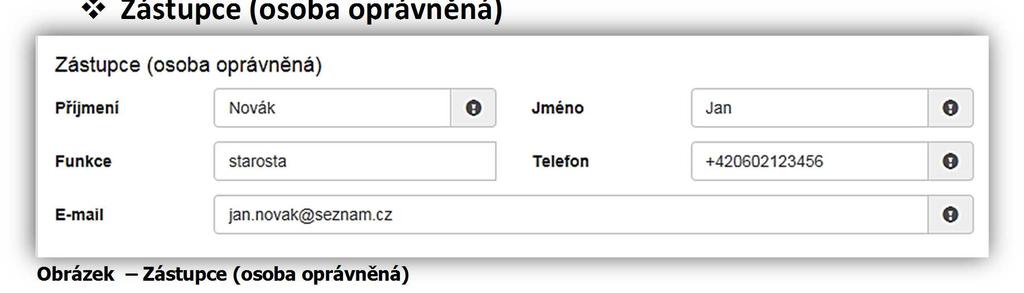 můžete použit tlačítko Kopírovat zástupce Příjmení povinná položka, vyplňte své příjmení, Jméno povinná položka, vyplňte své  je nastavena kontrola na správný formát zadané e-mailové