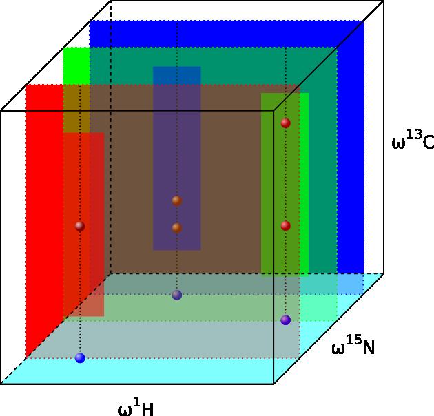 Obr. 7 Schematické znázornění 3D NMR spektra 4.