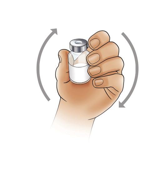 Pomalu do lahvičky s práškem přípravku ILARIS vstříkněte 1,0 ml vody. 9. Opatrně vytáhněte stříkačku s přenosovou jehlou z lahvičky a jehlu zakryjte krytkou dle pokynů Vašeho lékaře. 10.
