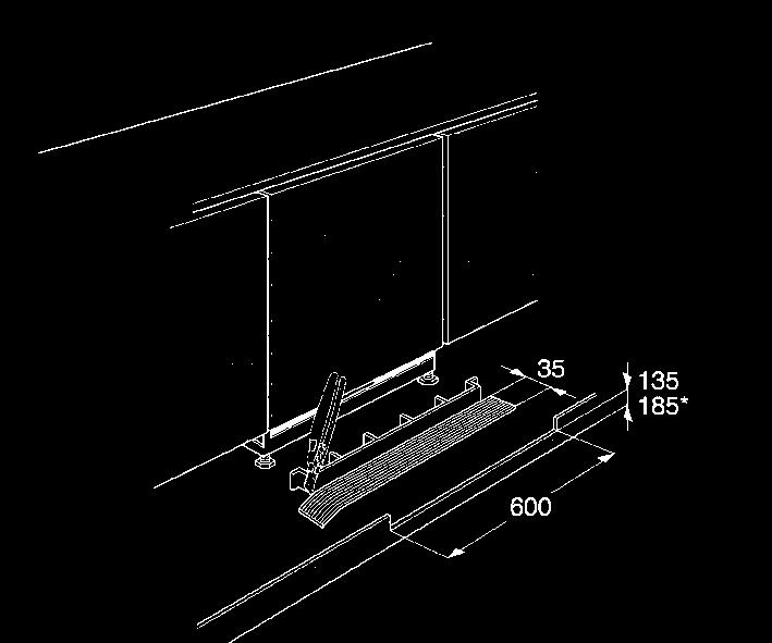 pracovní desky 820 mm) při výšce soklu 150 mm (výška