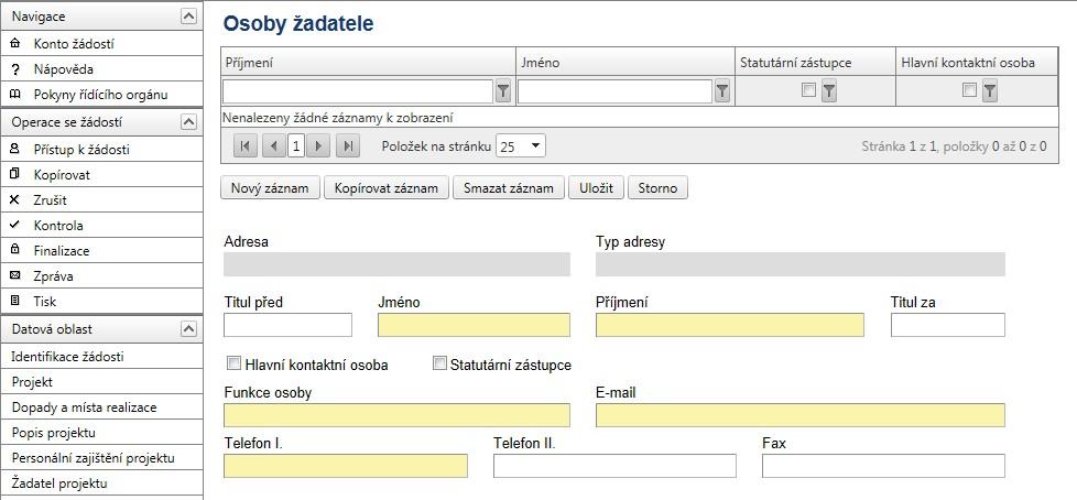 POZOR! Žadatel musí vždy vyplnit oba typy adres. V poli Výběr adresa (PSČ) vybere opět pomocí číselníku příslušnou ulici a čísla popisná.