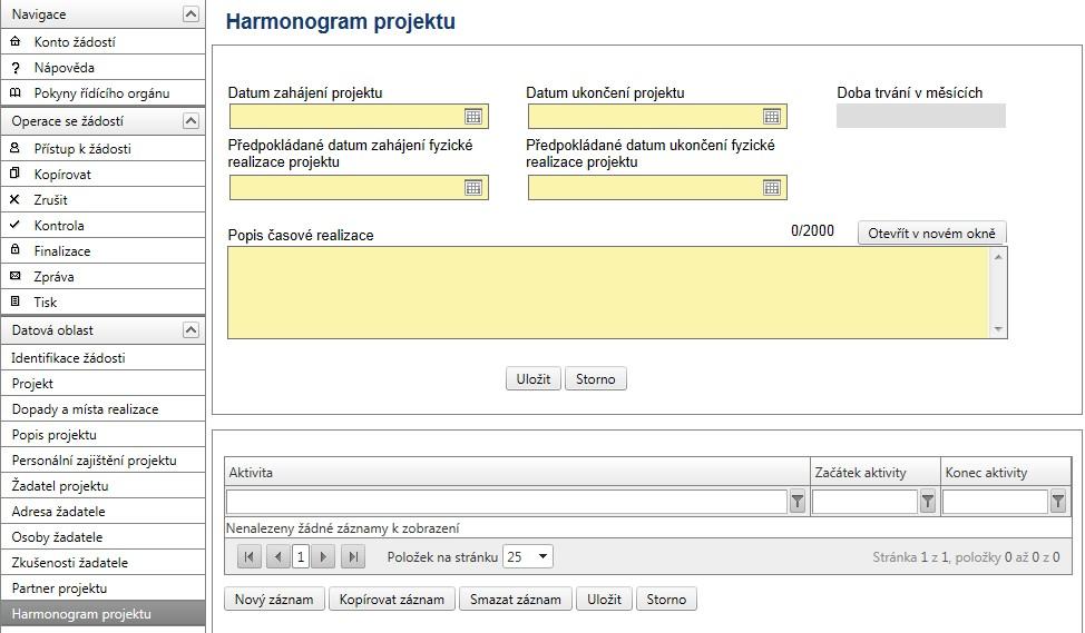 plátcem DPH ve vztahu k aktivitám projektu. Pole Plátce DPH a Je plátcem DPH ve vztahu k aktivitám projektu se následně vyplní automaticky.