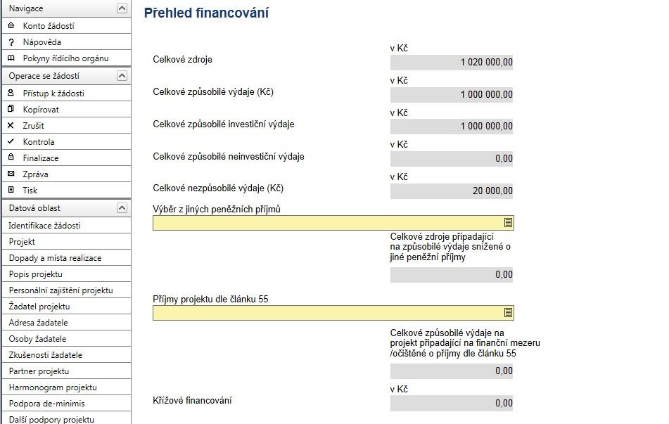4.16 Přehled financování