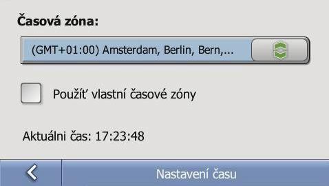 Nastavení času V přístroji můžete nastavit časovou zónu země, ve které se právě nacházíte.