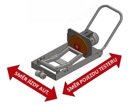 KONCEPČNÍ ŘEŠENÍ testeru). S dodrţením předepsaného zdvihu poté souvisí i přesnost měření (jiná hodnota zdvihu = jiná hodnota přítlačné síly kola). Obr.