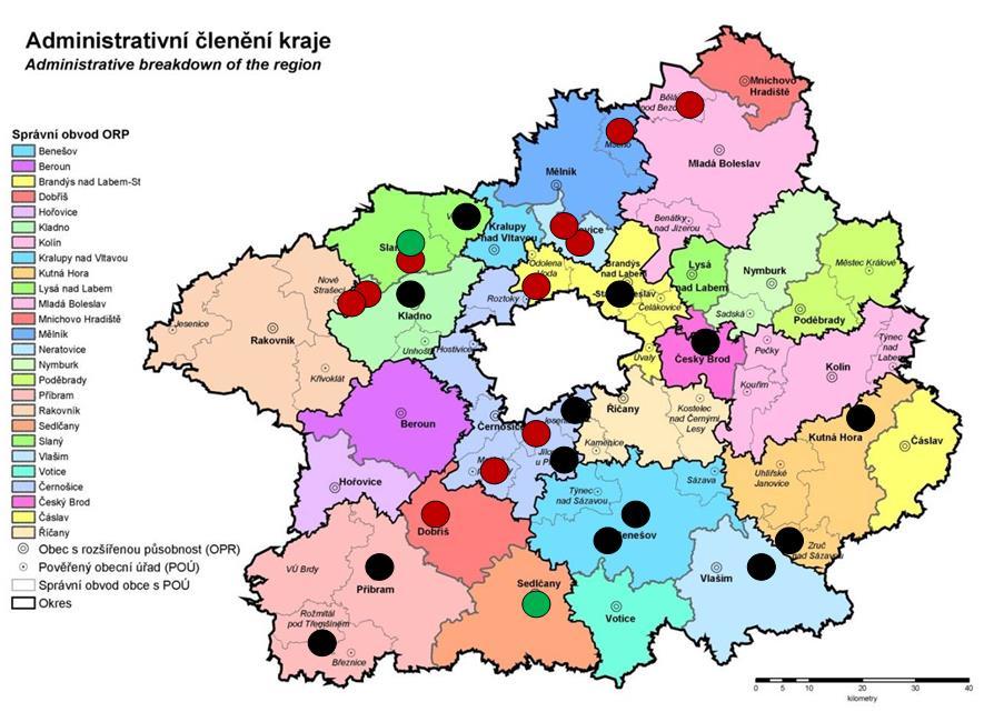 Možné lokality pro umístění překládacích stanic dle zájmu jednotlivých