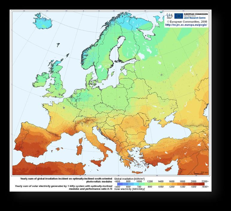 HLAVNÉ SKÚŠKY POVRCHOVÝCH OCHRÁN SKÚŠKA ODOLNOSTI VOČI UV ŽIARENIU ( EN ISO 4982 ) Zaťaženie od UV žiarenia v Európe Poznámka: