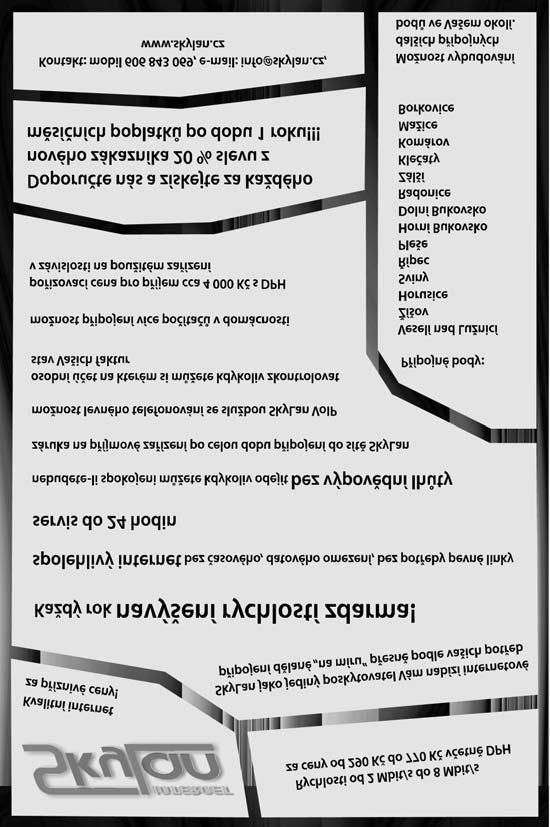 INZERTNÍ PŘÍLOHA VESELSKA červen 2009 STAVEBNINY - PAVLA FILÍPKOVÁ Veselí n.l., za II. ZŠ, tel.