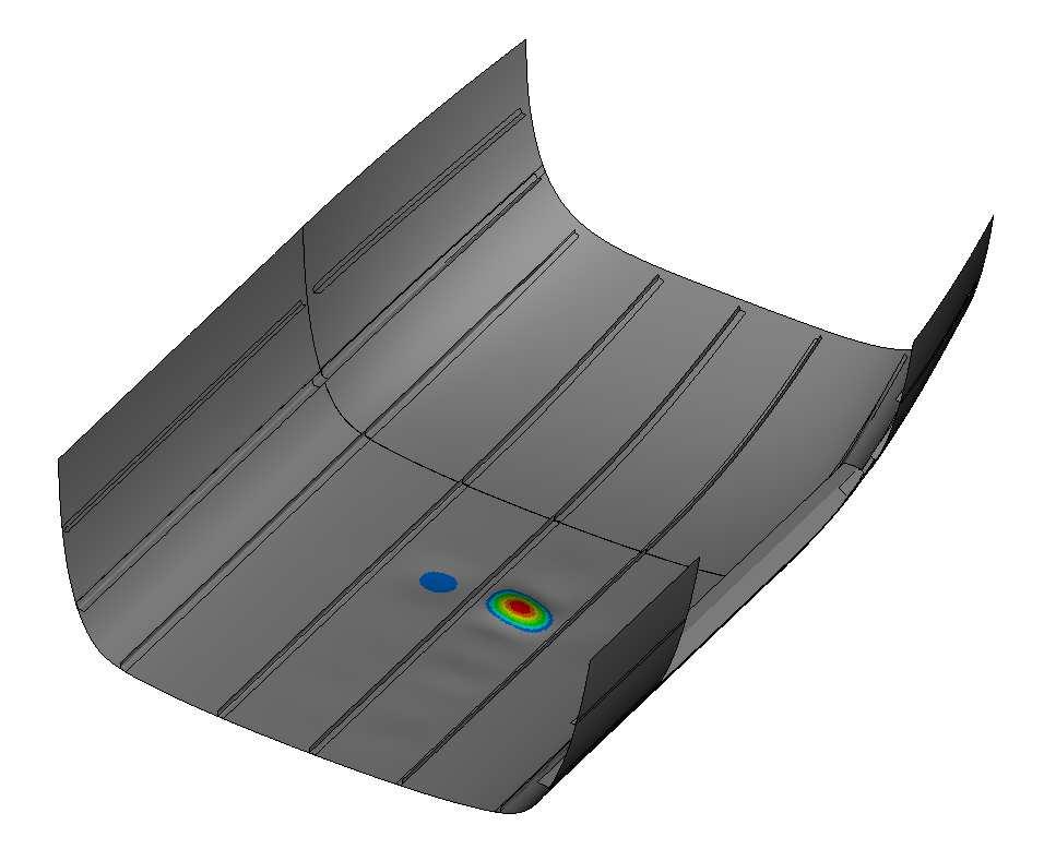 PEVNOSTNÍ KONTROLA DETAILNÍHO MODELU 6.2 LINEÁRNÍ BUCKLING SOL 105 Ze statické analýzy jsme dostali nízké hodnoty RF u ztráty stability podélníků.