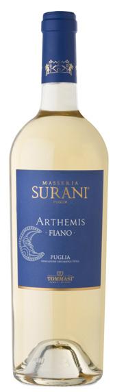 obsah alk: 12,5% teplota podávání: 10-12 st ARTHEMIS FIANO (Puglia) 599 vinice: Masseria Surani - Puglia odrůda: Fiano, Chardonnay
