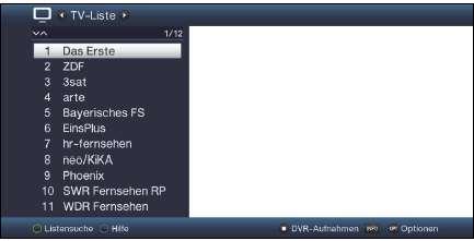 7.3 Volba programu 7.3.1 Pomocí programových tlačítek nahoru / dolu > Přepínejte programy o jedno programové místo nahoru a dolu pomocí tlačítek šipek nahoru / dolu na přijímači, nebo tlačítky