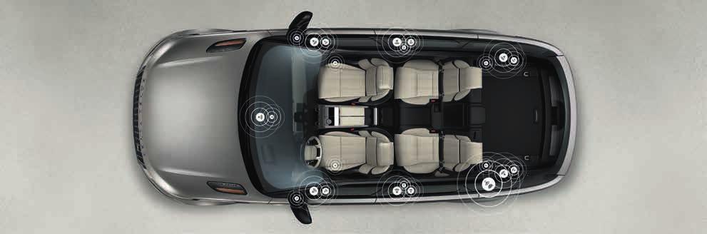AUDIOSYSTÉMY Kabina vozidla je ideálním místem pro vychutnání vaší oblíbené hudby. Range Rover Velar dává možnost výběru ze čtyř různých audiosystémů, které vdechnou vaší hudbě život.