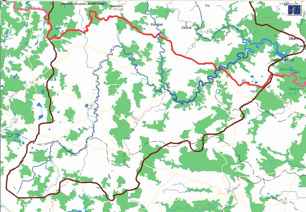 International Scientific Conference, Poľana nad Detvou, Slovakia, September 7-2, 27, ISBN 978-8-228-7-6-8 Moravská Jemnice CZ A Píse né Želetavka Podhradí nad Dyjí vodní nádrž Vranov Obr.