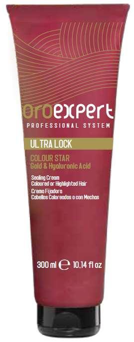 COLOUR STAR ULTRA LOCK Scelující krém Produkt: Scelující krém pro zachování dokonalé barvy Vhodný na: barvené a melírované vlasy ph: 3,8 Aktivní ingredience: zlato, kyselina hyaluronová, olej z