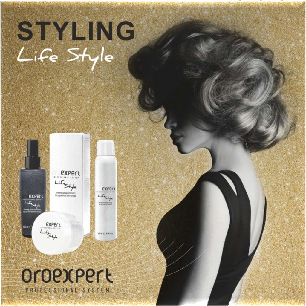 LIFESTYLE VLASY BEZ STYLINGU JSOU JAKO TVÁŘ BEZ MAKE-UPU Produkty řady Oroexpert Life-Style činí vlasy zářivé a zdravě vypadající, zanechávají minimální stopy, snadno se vyčesávají a vymývají.