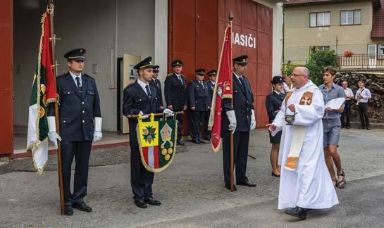 Karel Rozehnal. Lísecký SDH přijelo navšvit a pozdravit 14 sborů z okolí.