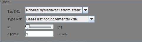 Horní menu (Obrázek 64) obsahuje položky pro načítání a ukládání souborů s daty, které jsou uchovávány v datové struktuře.