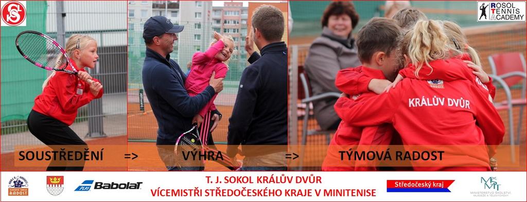 Dále máme mistryni (2017) a vicemistryni (2016) v minitenisu jednotlivců. Medailové umístění mají také děti v družstvech v těchto kategorií v krajských soutěží (babytenis, ml. žáci a st. žáci).