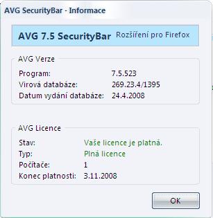 Informace o programu Po zobrazení lze vidět dva tematické rámce a jejich položky.