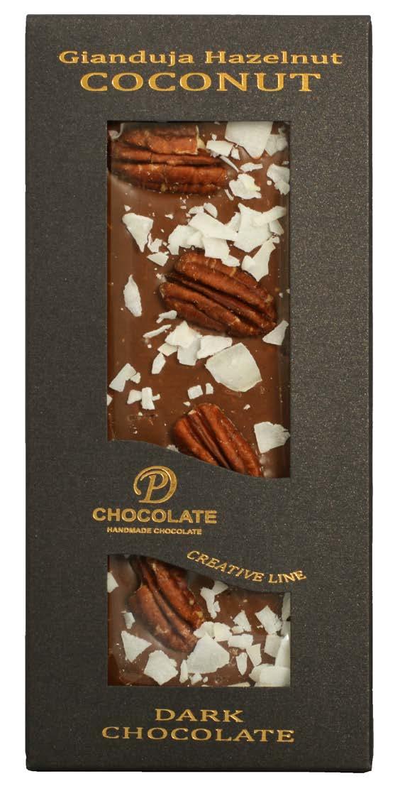 Tabuľková čokoláda Creativ Line COCONUT Čokoládovo-oriešková gianduja v horkej čokoláde 72% s pekanovými