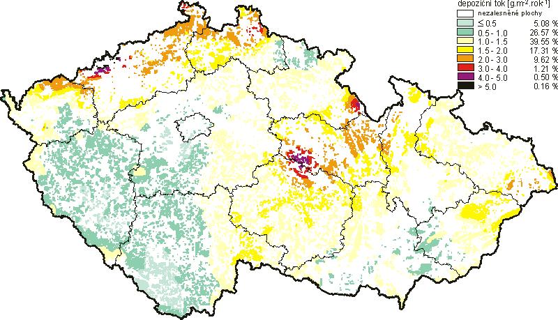 Imise Významný faktor horských až alpínských poloh velké množství srážek, v nichž jsou rozpuštěny Oxidy síry