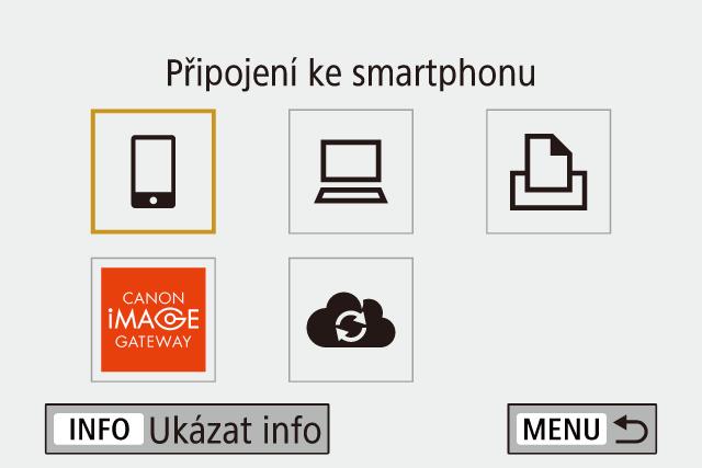 / příslušenství 5 Vytvořte připojení k přístupovému bodu. Vyberte položku [Zapojit s WPS] [WPS (režim PBC)] [OK] [OK]. Stiskněte tlačítko WPS na přístupovém bodu. Vyberte položku [Autom.