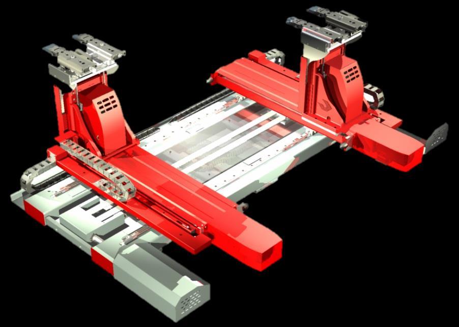 stroje CNC řízené hydraulické bombírování Funkce ECO POWER Mechanická bariéra na boku stroje Světelná závora v zadním prostoru stroje Automatické centrální mazání Přenosný ovládací stojan s dvojitým