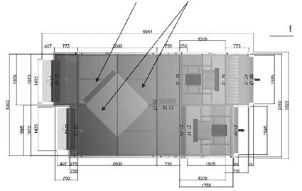1) zatěsníme silikonem zasuneme eliminátor kapek (vodící lišty vany odvodu kondenzátu) (obr. 1) nasadíme a přišroubujeme panely Boční a panely s madlem (obr.