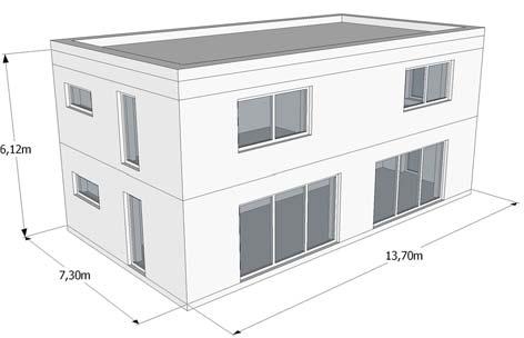 12 Tepelná simulace modelového rodinného domu Pasivní rodinný dům běžné velikosti, obývaný čtyřčlennou rodinnou.