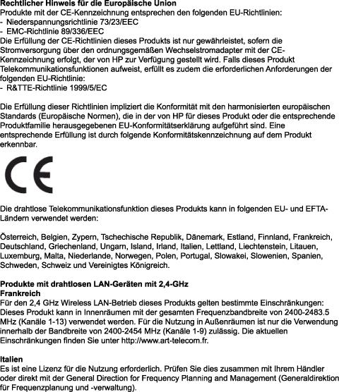 Dodatek D Upozornění pro uživatele