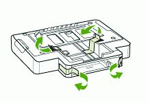 Kapitola 2 Zásobník 2 kapacitu až 350 listů běžného papíru. Informace o objednávání viz Příslušenství. Instalace zásobníku 2 1.