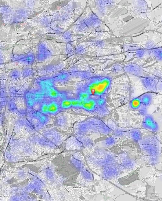 Bydliště nerezidentů, kteří projdou v blízkosti lokality Solidarita Lidé, kteří v běžný pracovní den prochází nebo projíždějí lokalitou,