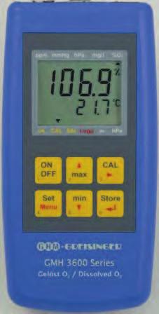 Runí micí pístroje Analýza vody AUTO OFF MIN MAX GMH 3611 obj.. 605922 oxymetr (rozpuštný O 2 ) vetn elektrody, délka kabelu 4 m GMH 3651 obj.