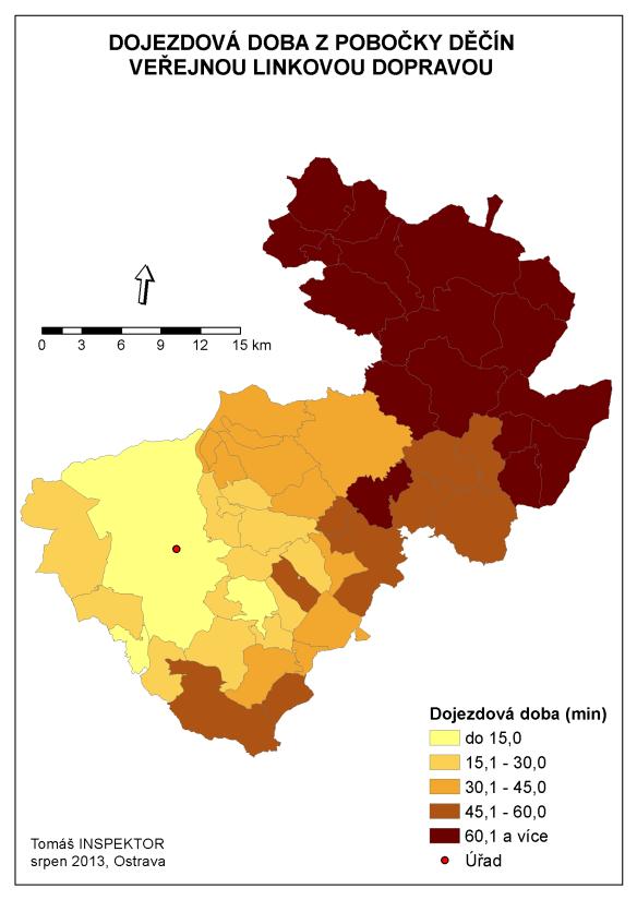 Vedle sledování prostého času v dopravním prostředku bylo provedeno také komplexnější hodnocení času potřebného pro realizaci celé služební cesty.