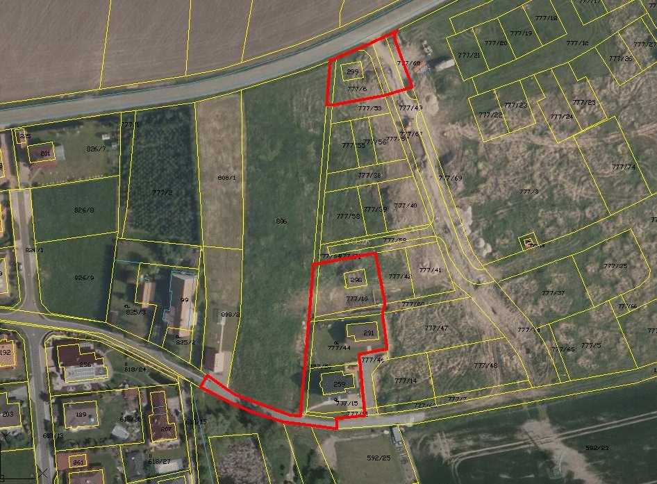 zastavěné stavební pozemky v souladu s údaji evidence KN, byly zahrnuty do
