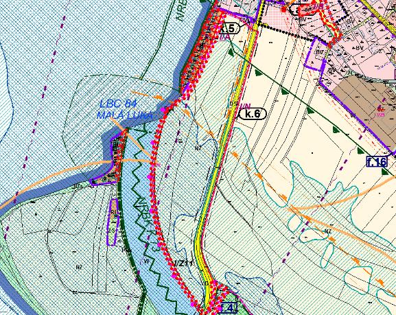 I/M Severní část řešeného území. Změna č. 1 vypouští z řešení trasu cyklostezku vedenou po východní straně silnice III. třídy III/29810 ve směru na Bukovinu nad Labem.