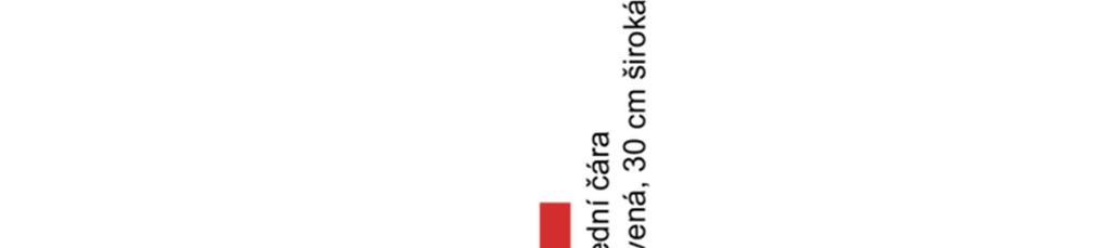 115 - KRUH ROZHODČÍCH a) Plocha, která se nazývá kruh rozhodčích, se vyznačí na hrací ploše jako půlkruh o poloměru 3 m červenou čárou, 5 cm širokou, bezprostředně před boxem