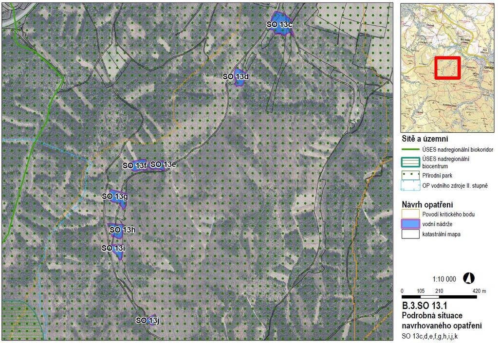 BÍLÝ KOSTEL NAD NISOU SO 13 (Křížový potok) SO 13c,d,e,f,g,h,i,j,k Vodní nádrže Studie pro