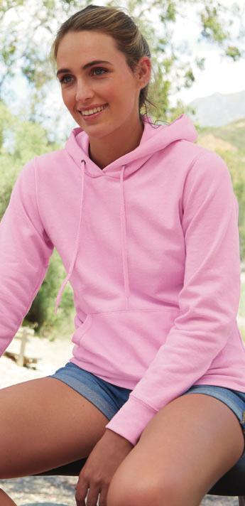 16.2208 F.O.L. Classic Hooded Sweat Mikina s kapucí 280g/m², 80% bavlna, 20% polyester Dvojitá kapuce se stahovací šňůrkou, klokaní kapsa, na spodním lemu a rukávech elastické manžety.