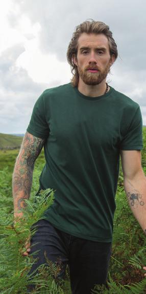 T-Shirts brand pure * washed * brand * charcoal grey heather grey * Unisex forest green college green* warm * samtige Oberfläche pure Organic Bio-Baumwolle B Baumwo bav