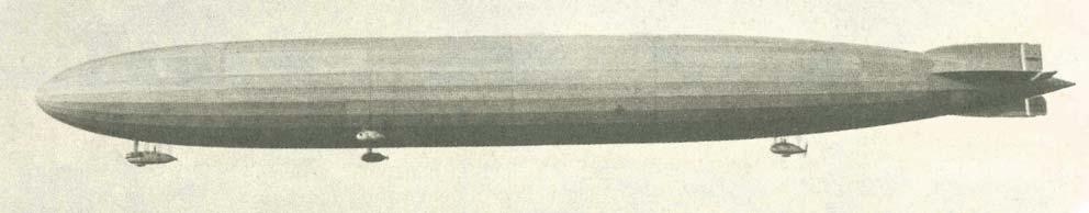 Obr. 7. Námořní zeppelin L.59 určený pro pomoc německé armádě ve východní Africe. V dubnu 1918 vzlétl ke své poslední plavbě, když letěl bombardovat Maltu.