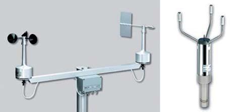Obr. 5 Větroměrné snímače WAA a WAV 151 (vlevo), ultrasonický snímač WS 425 (vpravo). Fig. 5. Wind sensors WAA and WAV 151 (left), an ultrasonic sensor WS 425 (right).