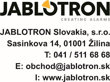 Ak vás príklady využitia alarmu JABLOTRON 100 zaujali, môžete si preštudovať aj ďalšie brožúrky, ktoré sme pre vás pripravili na témy: - Ovládanie garážových a vstupných brán pomocou alarmu.
