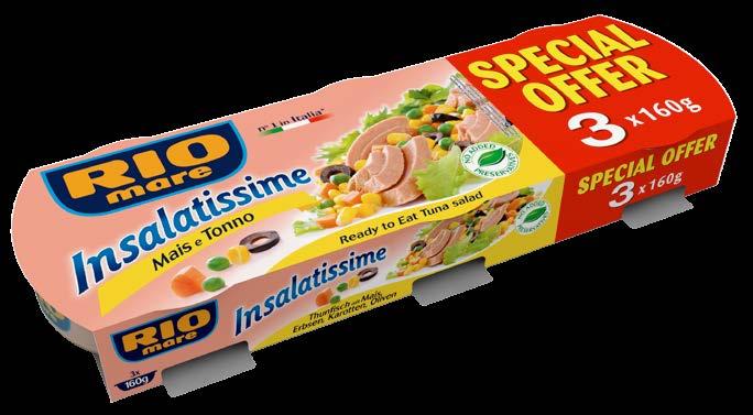 x 11,2 Kartonů ve vrstvě 19 Kartonů na paletě 152 RIO mare Insalatissime Tuňákový salát s cereáliemi 220 g EAN (kus) 8004030830165