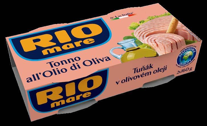 Díky vaření v páře vzniká chutné a lahodné tuňákové maso, jež RIO mare dotváří čistým olivovým olejem se zrnky mořské soli, bez jakýchkoliv