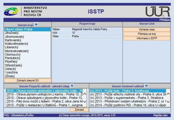 SSTP vede MMR a pověřilo ÚÚR provozováním tohoto systému, tj. zjišťováním a evidencí vad, poruch a havárií staveb (dále jen událostí).